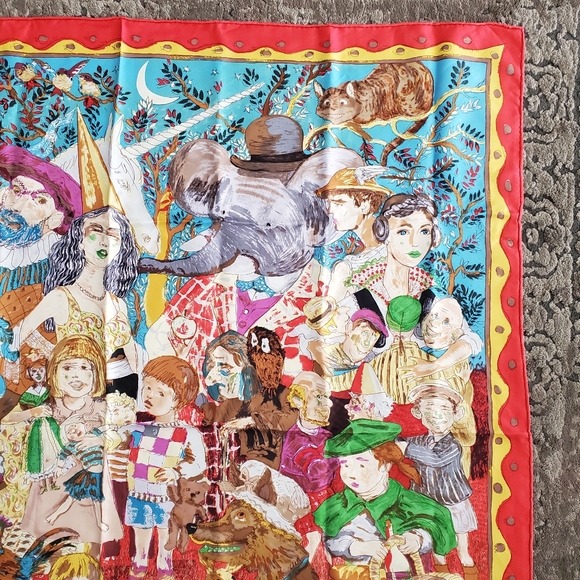 Hermes 'Fairytales' Silk Scarf Carre 90 by Philippe Dauchez - Picture 5 of 6